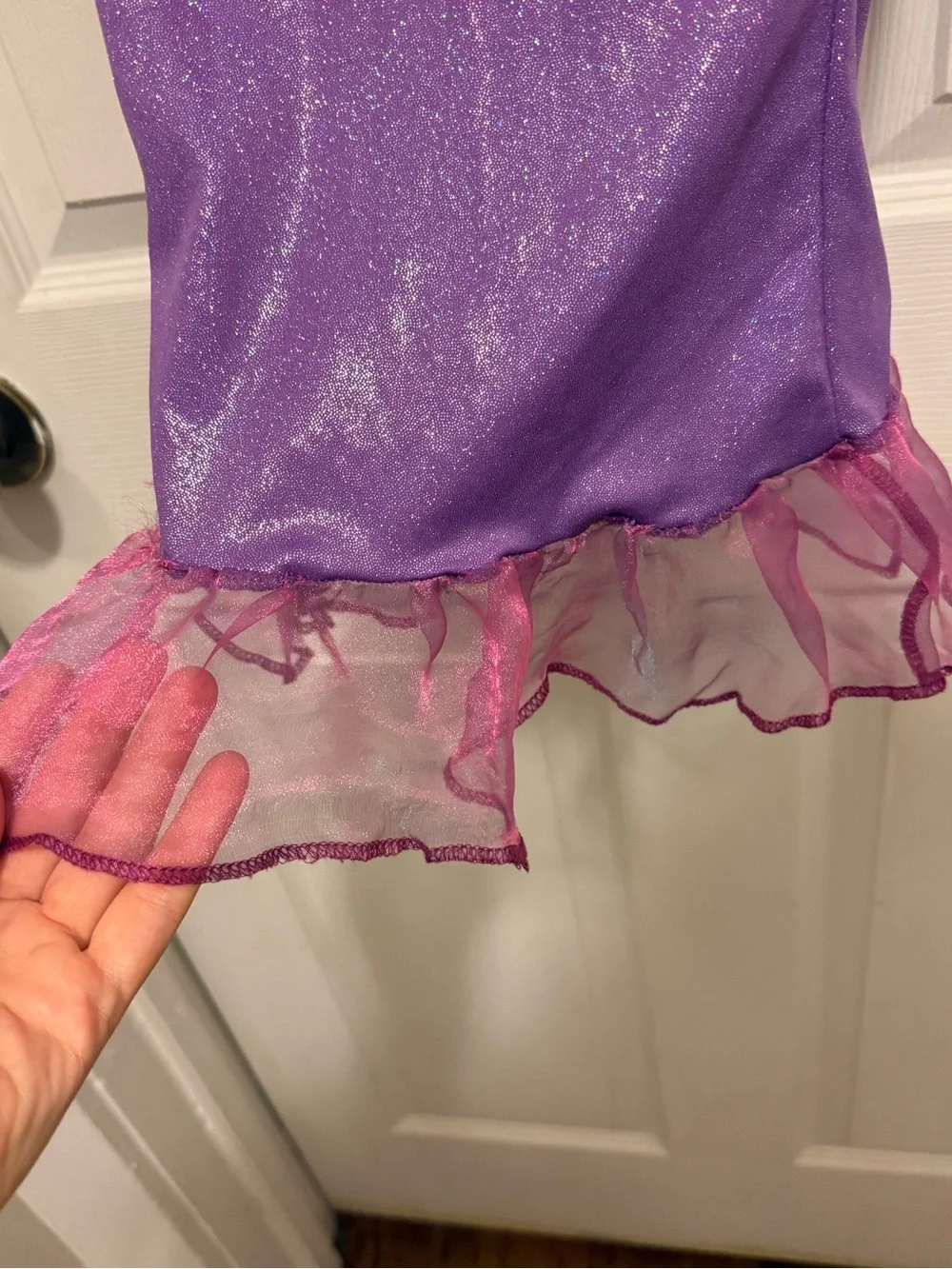 Purple Mermaid Skirt with Ruffled Hem